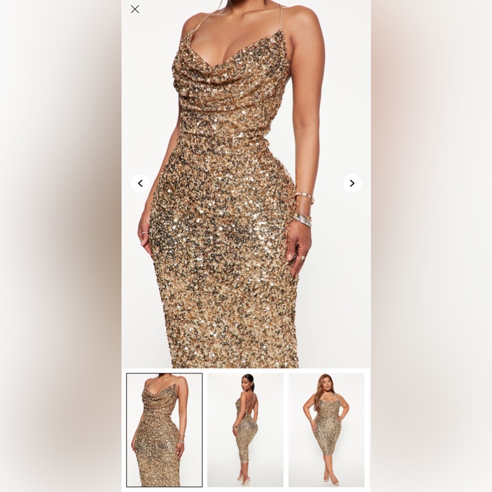 Elegant Gold Sequin Dress